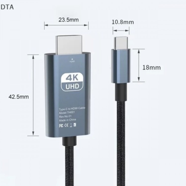 کابل تبدیل HDMI به USB-C هارمن مدل TH001 به طول 2 متر