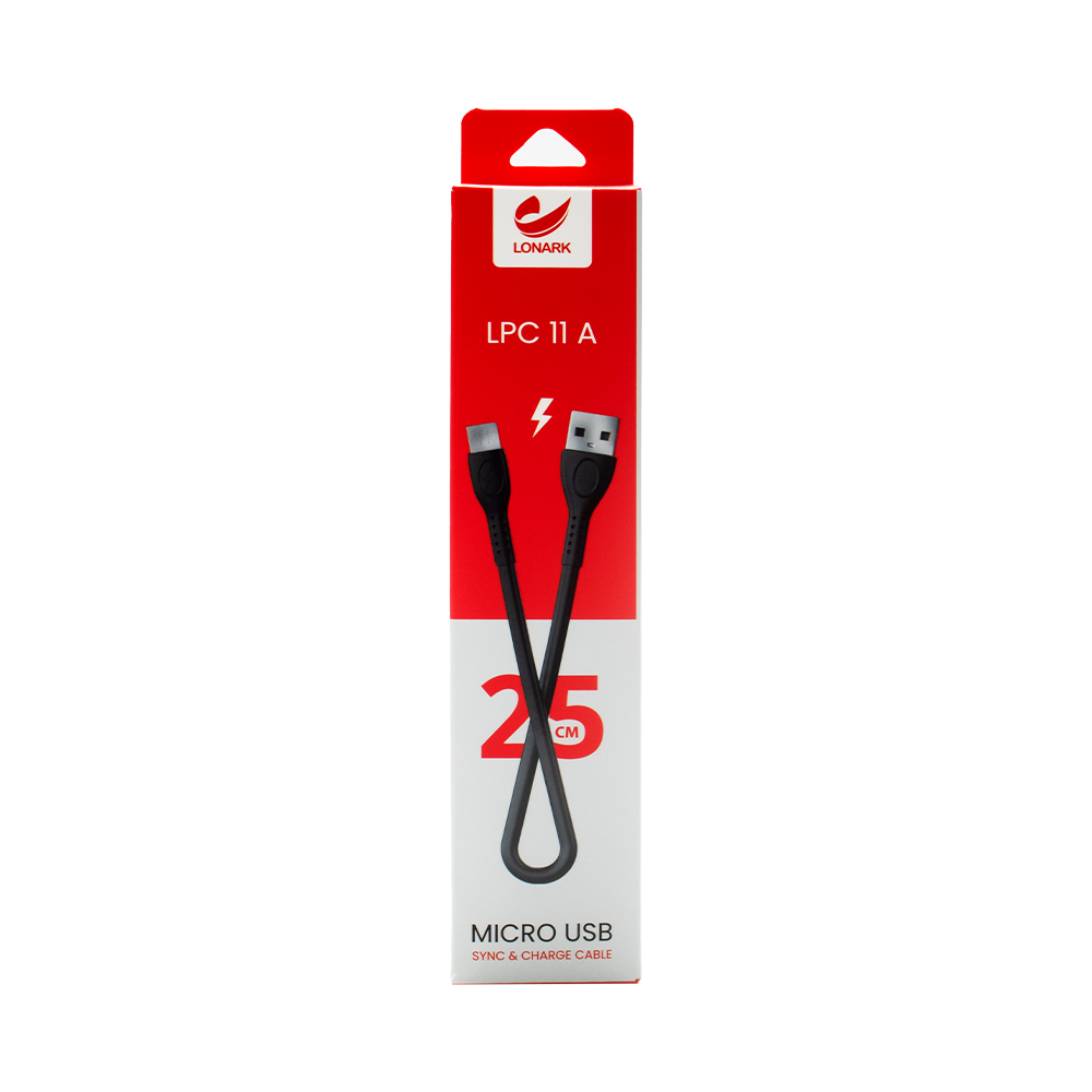 کابل کوتاه micro-USB لونارک مدل  مخصوص پاوربانک گارانتی متین LPC11A